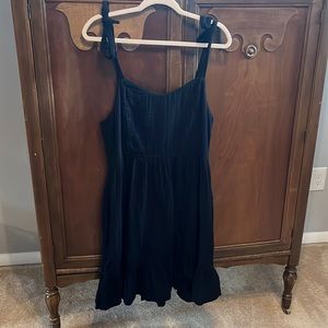 Black linen dress